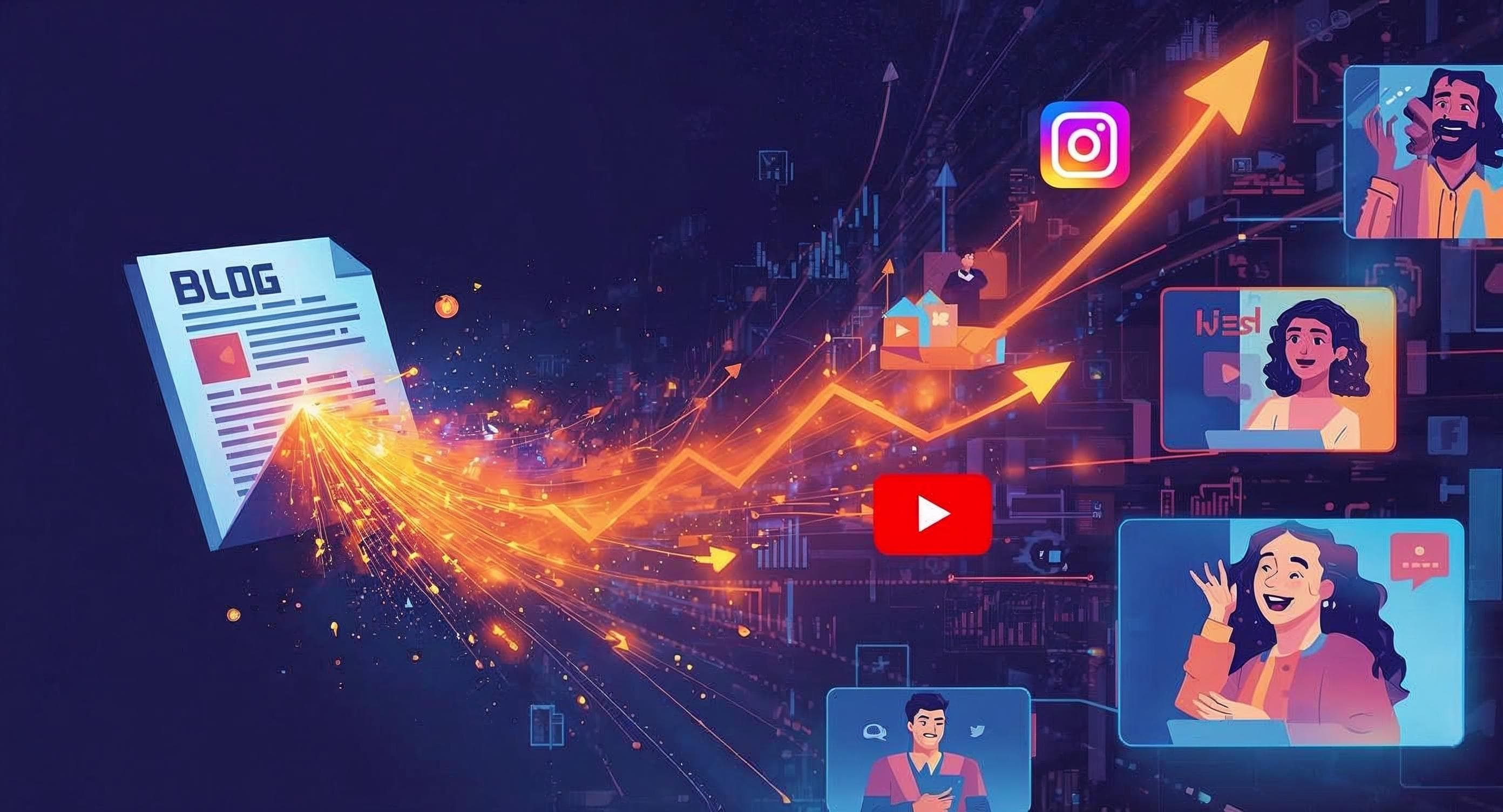 Turn blog posts into viral shorts - Repurpose content across TikTok, YouTube Shorts, Instagram Reels, and LinkedIn